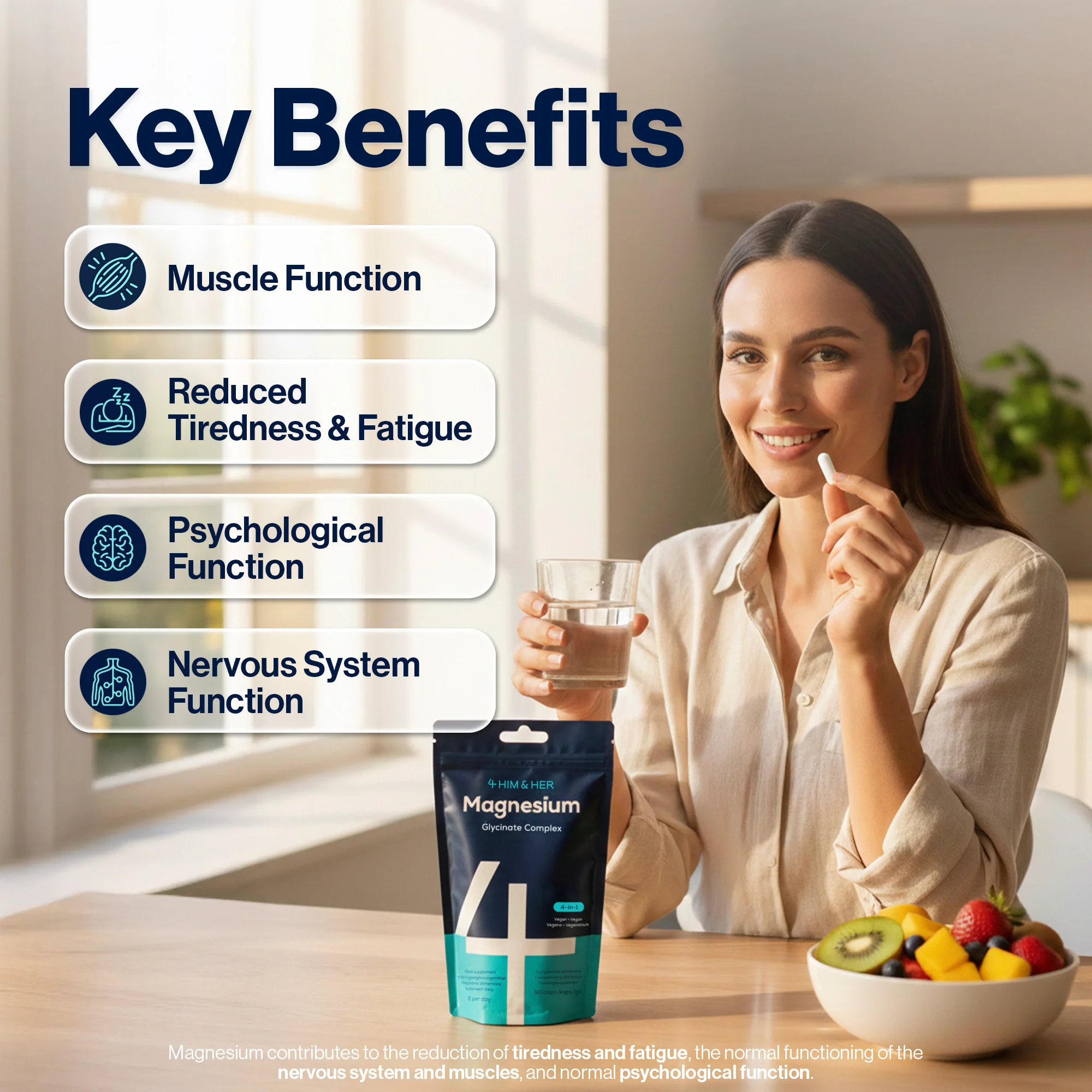 4 HIM & HER Magnesium Glycinate 3in1 Complex with Citrate & Malate 90 Capsules - Image 6