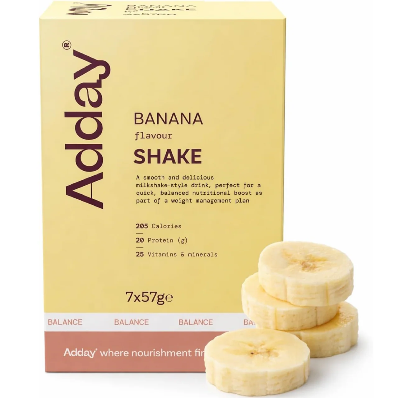 Adday Banana Flavoured Shake 7 Sachets