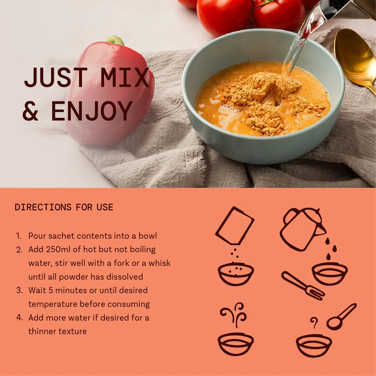 Adday Tomato & Roasted Pepper Soup 7 Sachets - Image 4