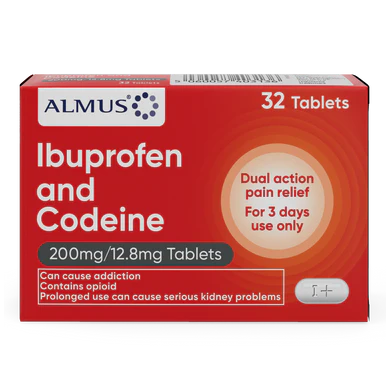 Almus Ibuprofen & Codeine 200mg/12.8mg 32 Tablets