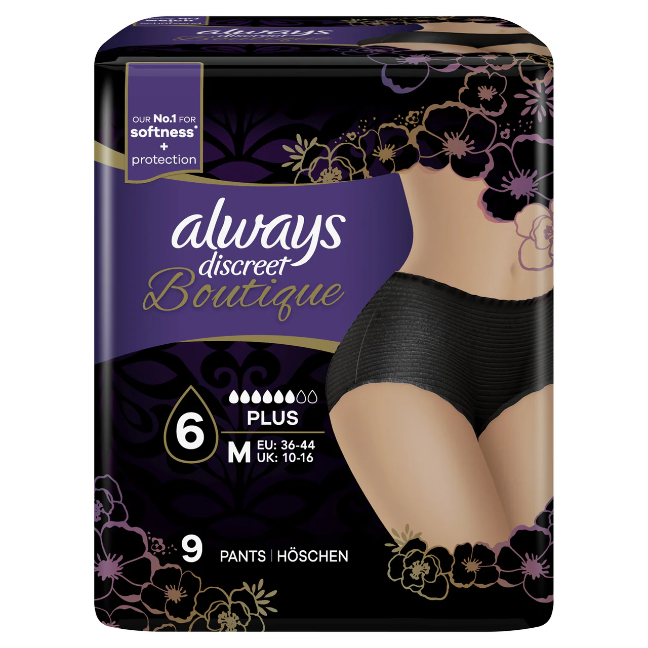 Always Discreet Plus Medium Black 9