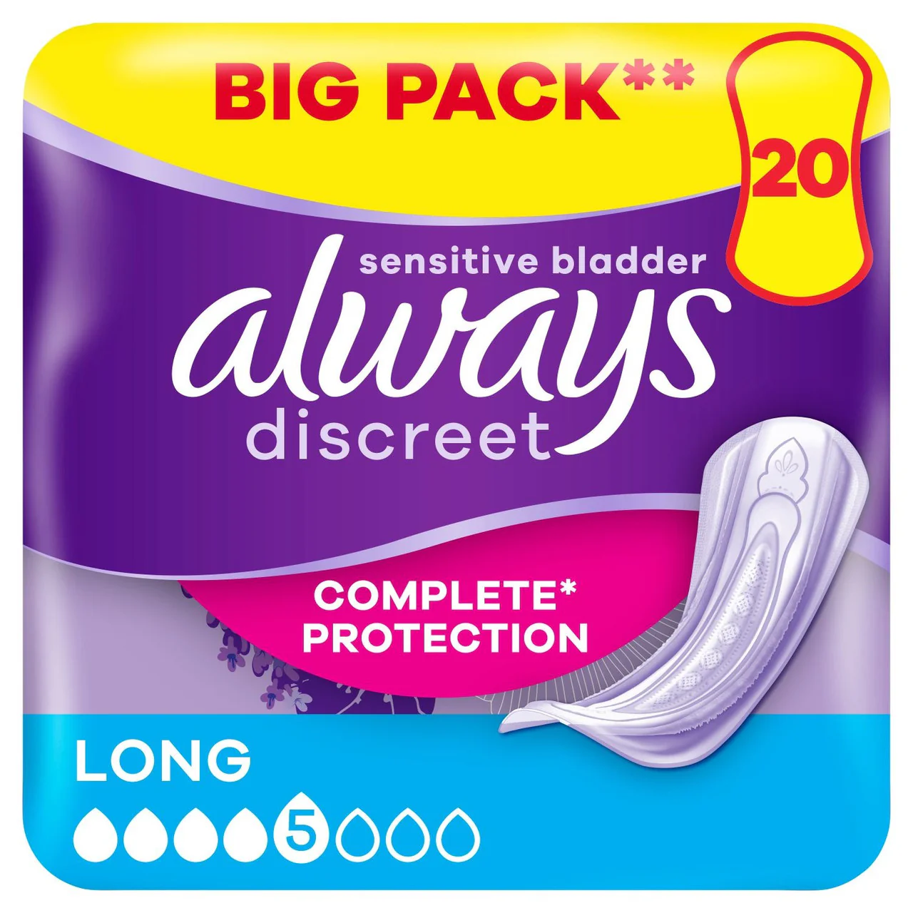 Always Discreet Long Pads 20s