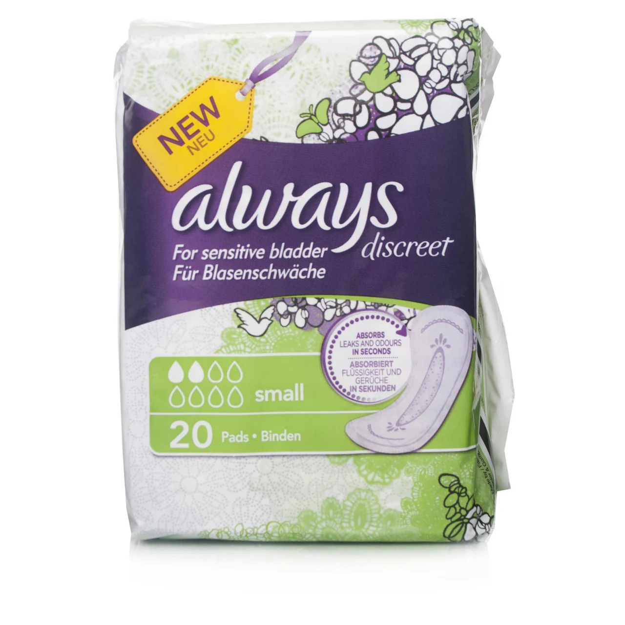 Always Discreet Incontinence Pads Women Small 20 Pads