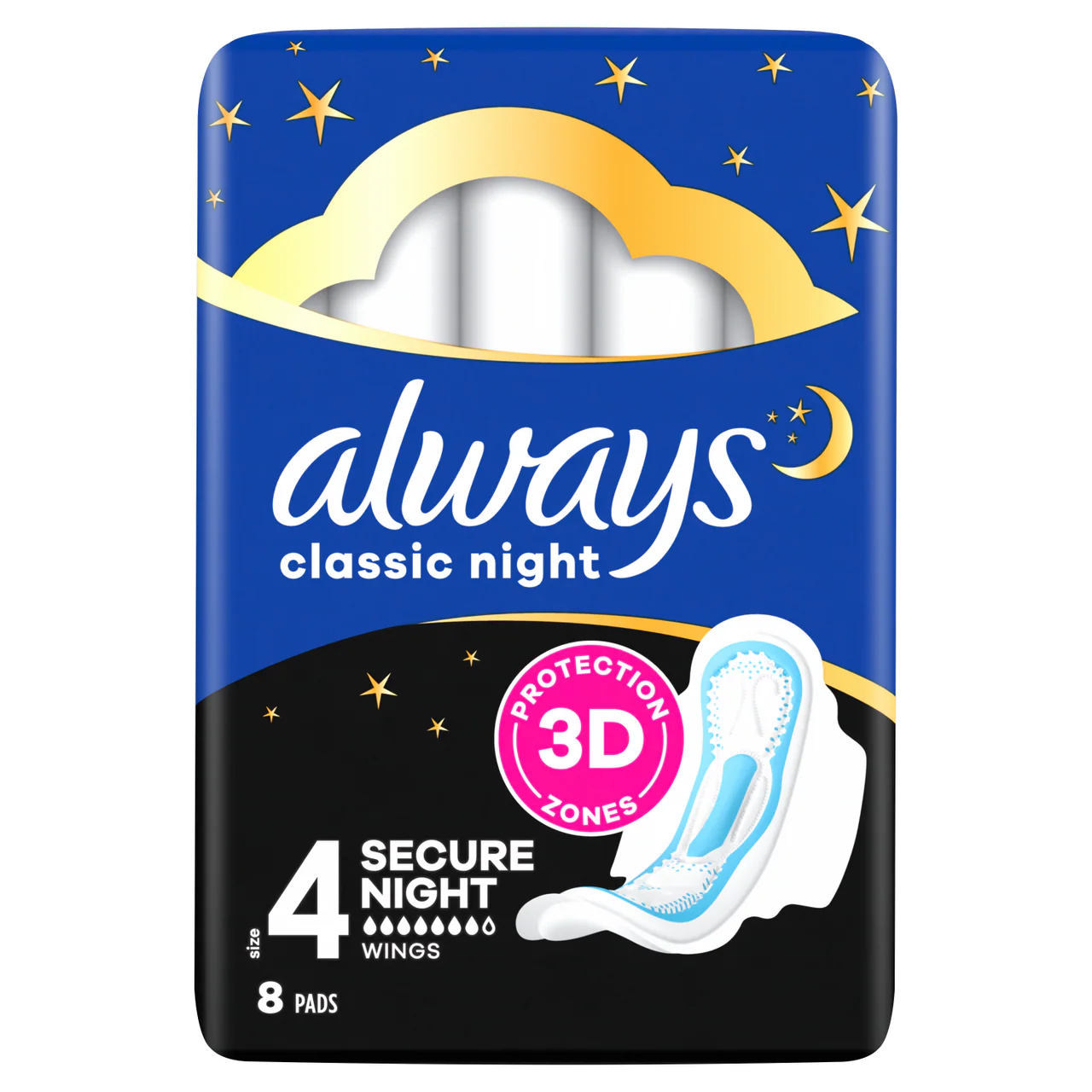 Always Maxi Classic Sanitary Towels with Wings Normal 8 Pads