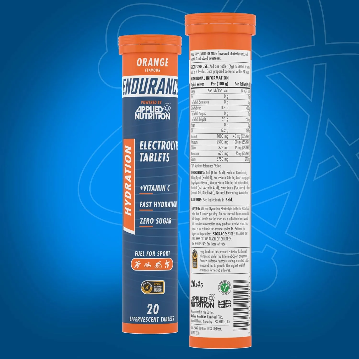 Applied Nutrition Endurance Hydration Electrolyte Tablets Orange  20 x 4g tablets - Image 9