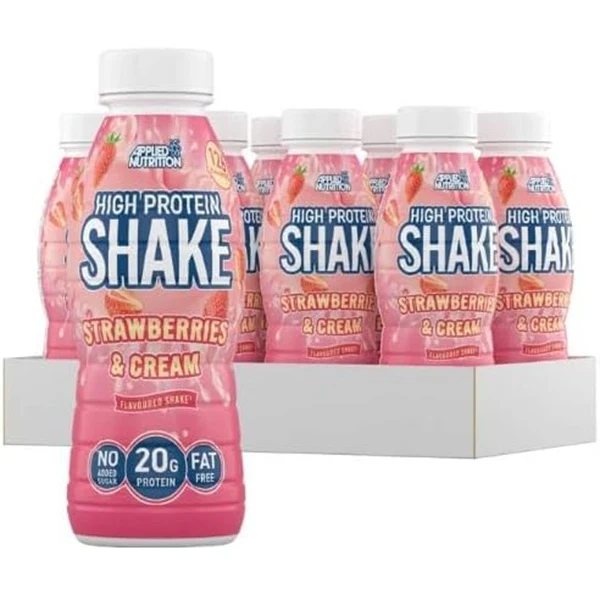 Applied Nutrition High Protein Shake Ready To Drink Strawberries & Cream 500ml x 8