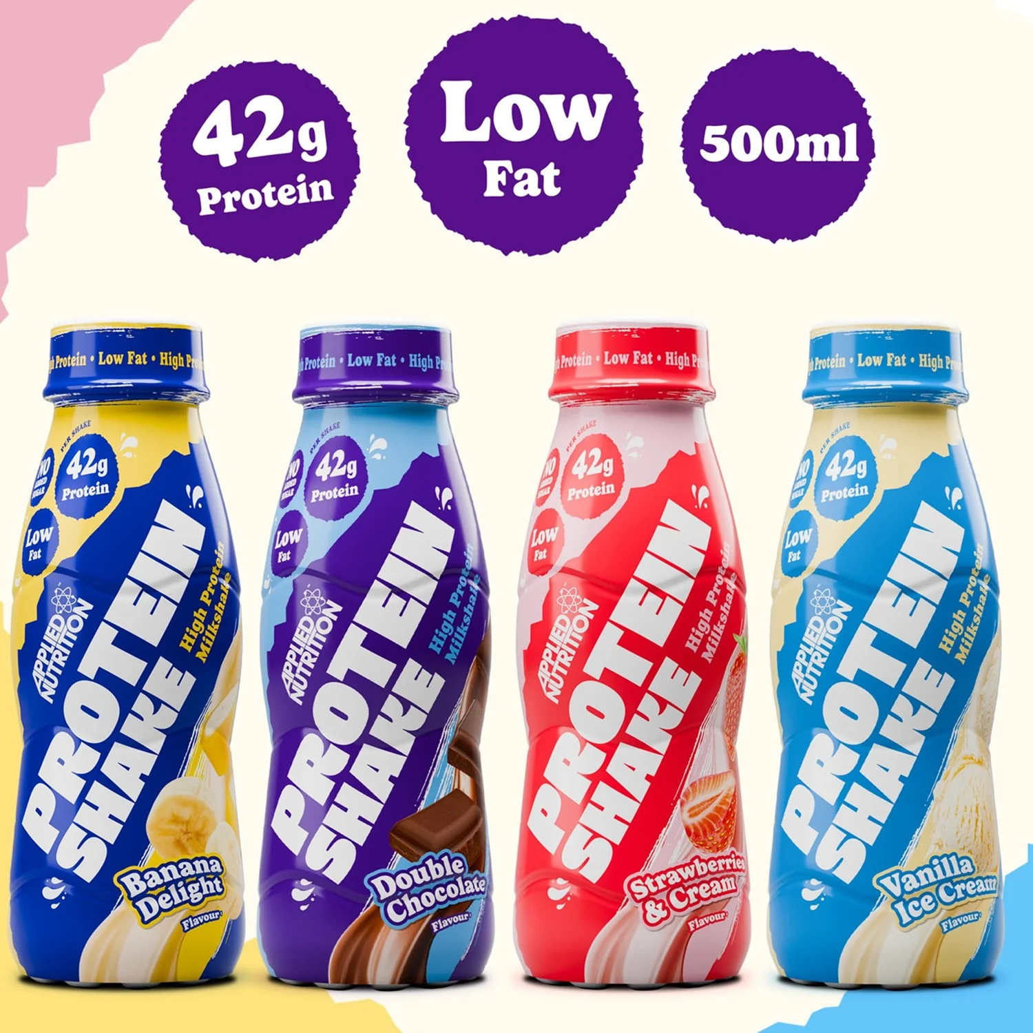 Applied Nutrition High Protein Shake Ready To Drink Strawberries & Cream 500ml x 8 - Image 3