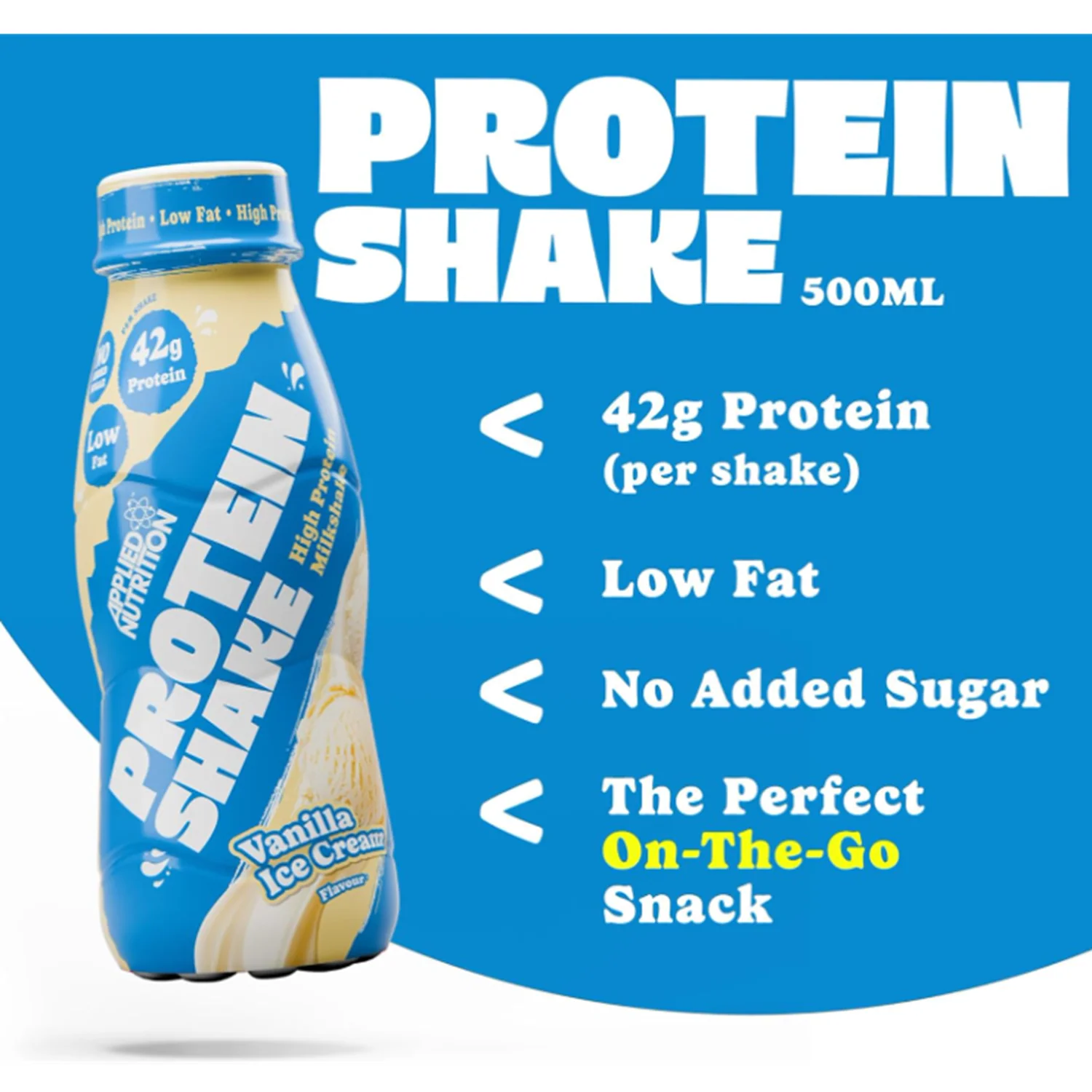 Applied Nutrition High Protein Shake Ready To Drink Vanilla Ice Cream 500m x 8 - Image 4