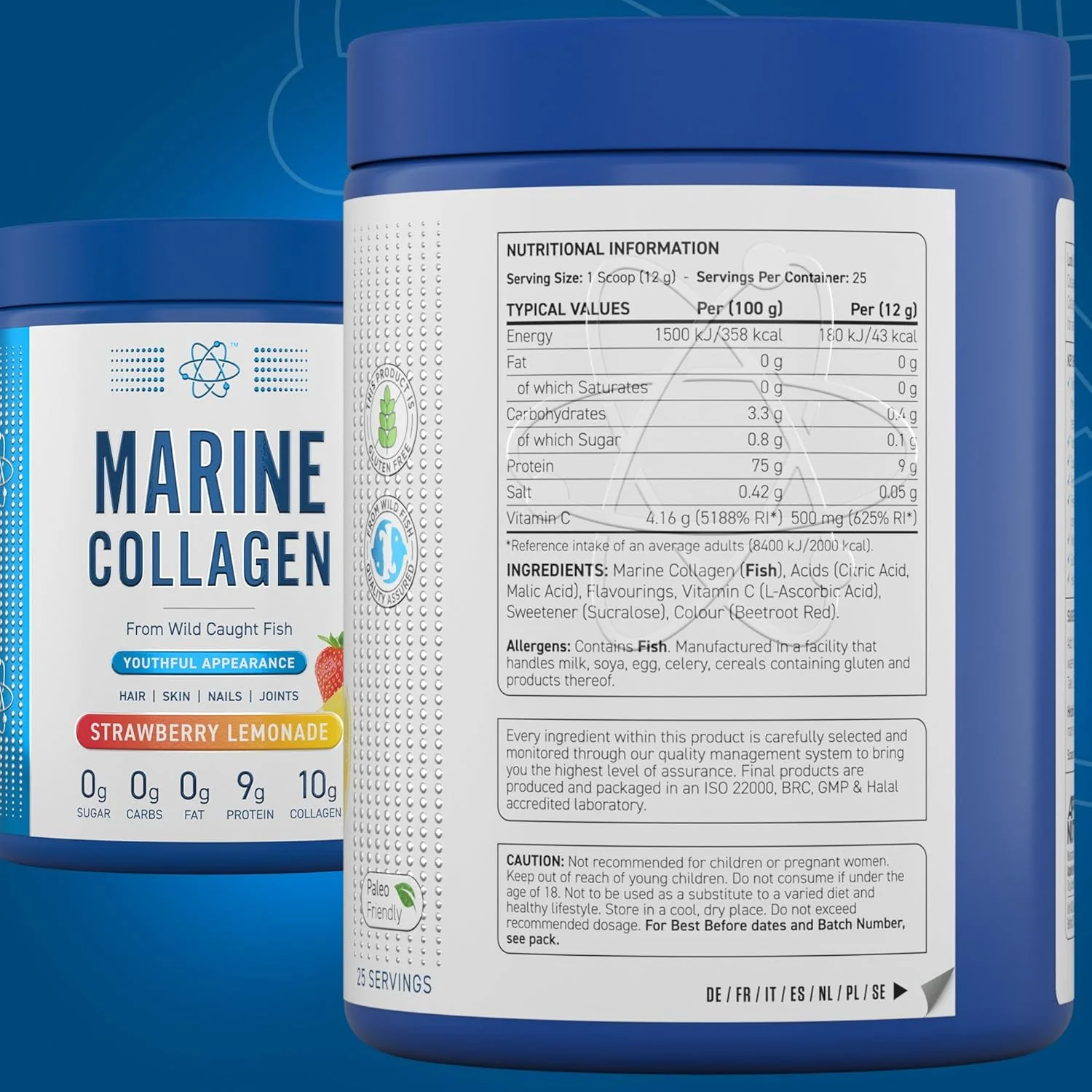 Applied Nutrition Marine Collagen Powder Strawberry Lemonade Flavour 300g - Image 2