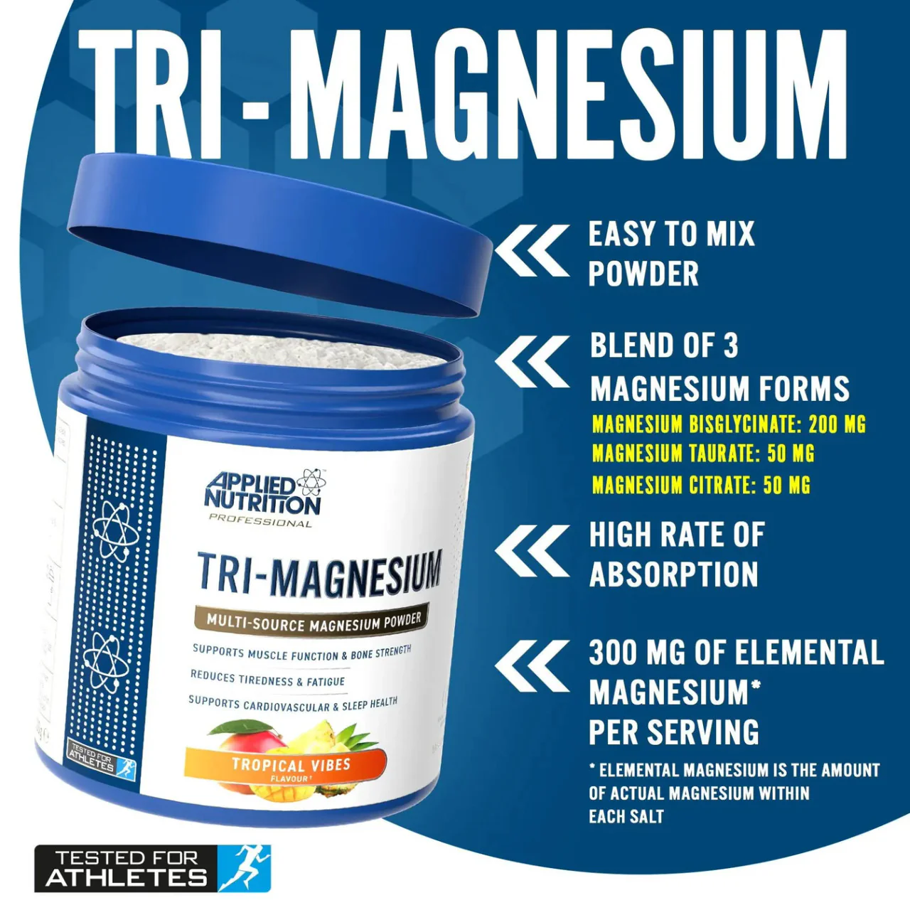 Applied Nutrition Tri Magnesium Powder Lemon & Lime Flavour 200g - Image 2