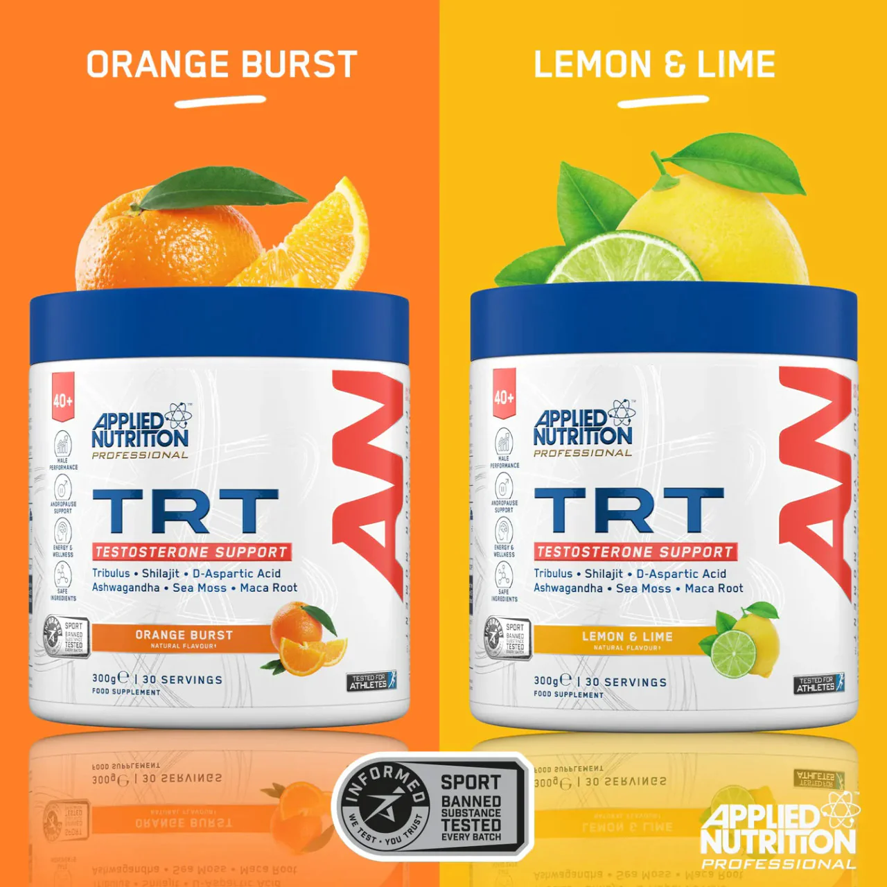 Applied Nutrition TRT Tesosterone Support Powder Orange Burst Flavour 300g - Image 8