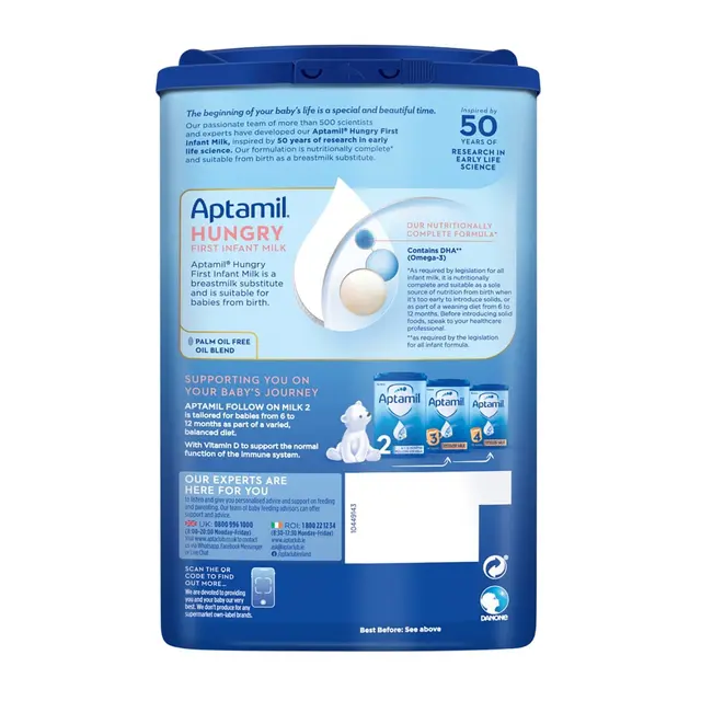 Aptamil Hungry First Infant Milk from Birth 800g - Image 2