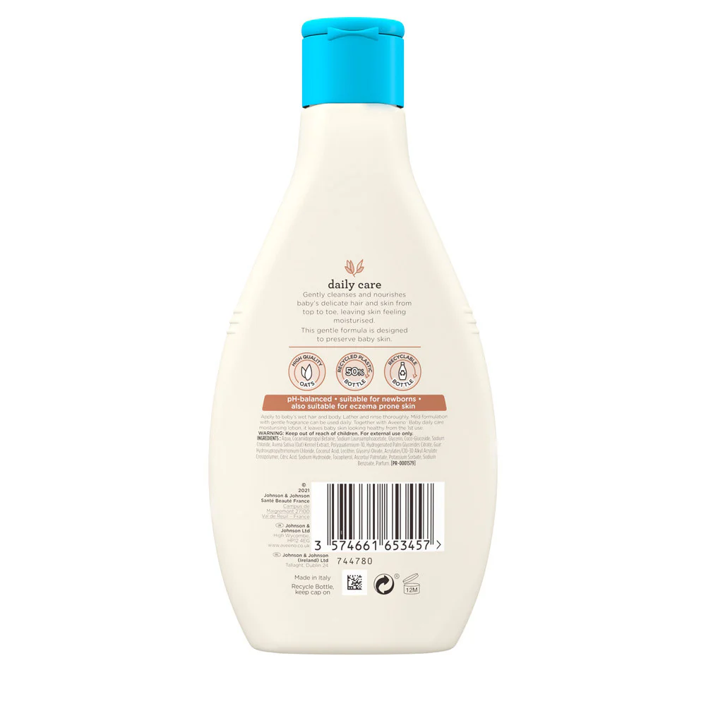 Aveeno Baby Daily Hair & Body Wash 250ml - Image 2