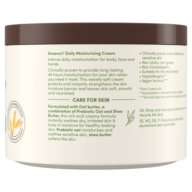 Aveeno Daily Moisturising Cream 400ml - Image 6