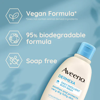 Aveeno Dermexa Daily Emollient Body Wash 300ml - Image 4