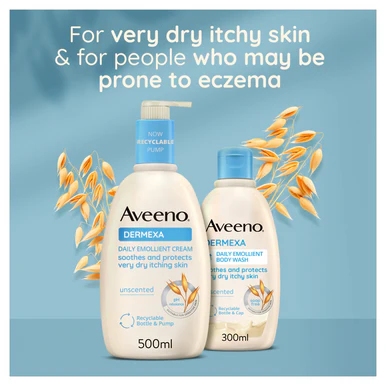 Aveeno Dermexa Daily Emollient Cream Body Lotion 500ml - Image 7