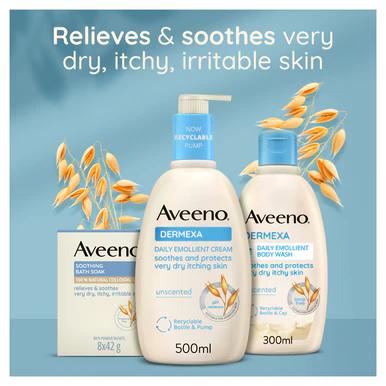 Aveeno Dermexa Daily Emollient Cream Body Lotion 500ml - Image 8