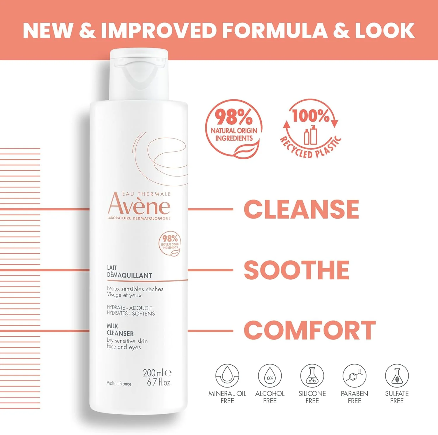 Avene Gentle Milk Cleanser 200ml - Image 2