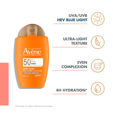 Avene Ultra Fluid Tinted SPF50+ for Normal to Combination Skin 50ml - Image 3