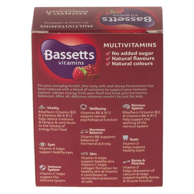 Bassetts Adult Multivitamins Raspberry & Pomegranate Flavour 30 Chewies - Image 2