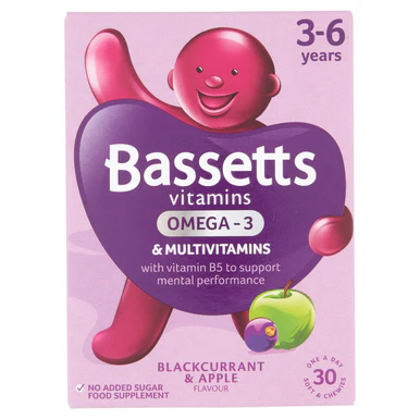 Bassetts Vitamins 3-6 Years Blackcurrant & Apple Omega 3 Multivitamins 30 Gummies - Image 2