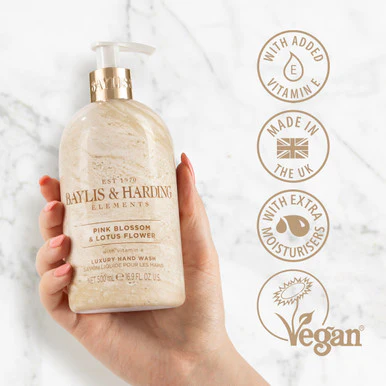 Baylis & Harding Elements Pink Blossom & Lotus Flower Hand Wash 500ml - Image 2