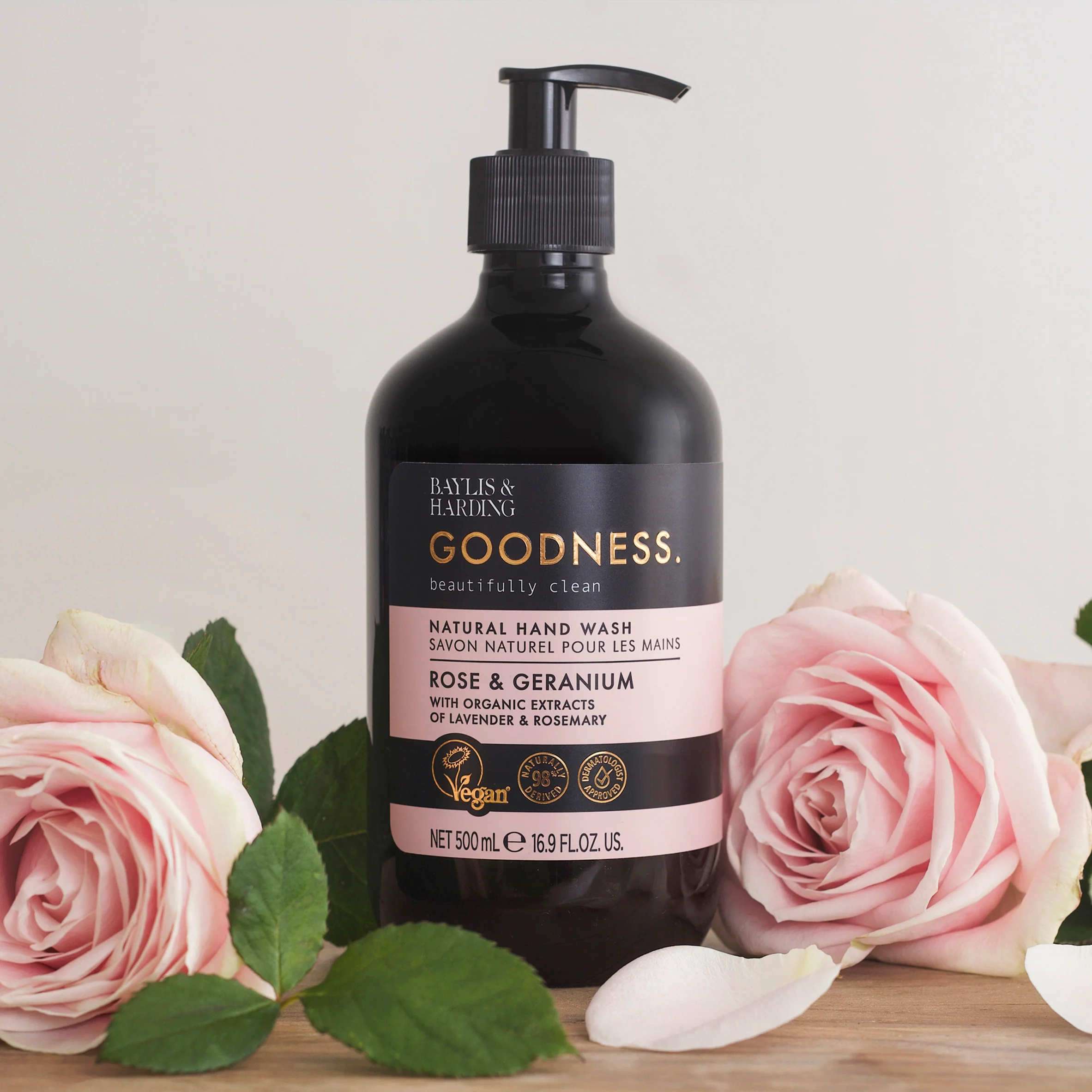 Baylis & Harding Goodness Rose & Geranium Hand Wash 500ml - Image 3