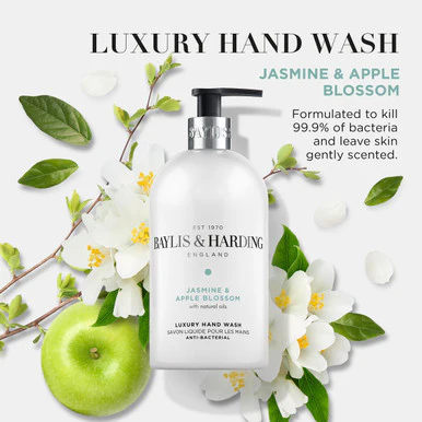 Baylis & Harding Jasmine & Apple Blossom Anti Bacterial Hand Wash 500ml - Image 4
