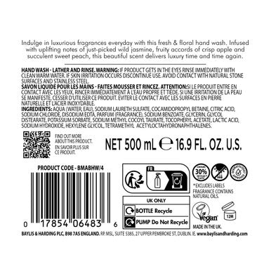 Baylis & Harding Jasmine & Apple Blossom Anti Bacterial Hand Wash 500ml - Image 5