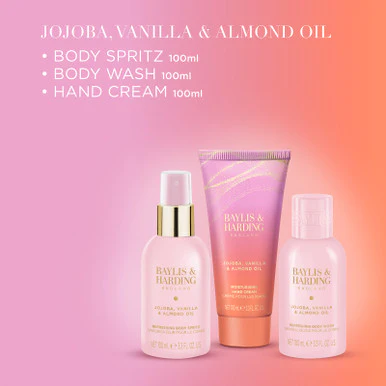 Baylis & Harding Jojoba, Vanilla & Almond Oil Luxury Wash Bag Gift Set - Image 2