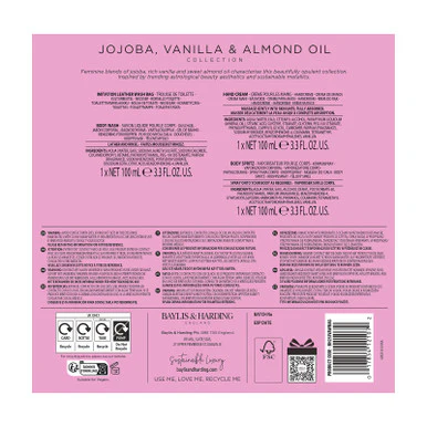 Baylis & Harding Jojoba, Vanilla & Almond Oil Luxury Wash Bag Gift Set - Image 3