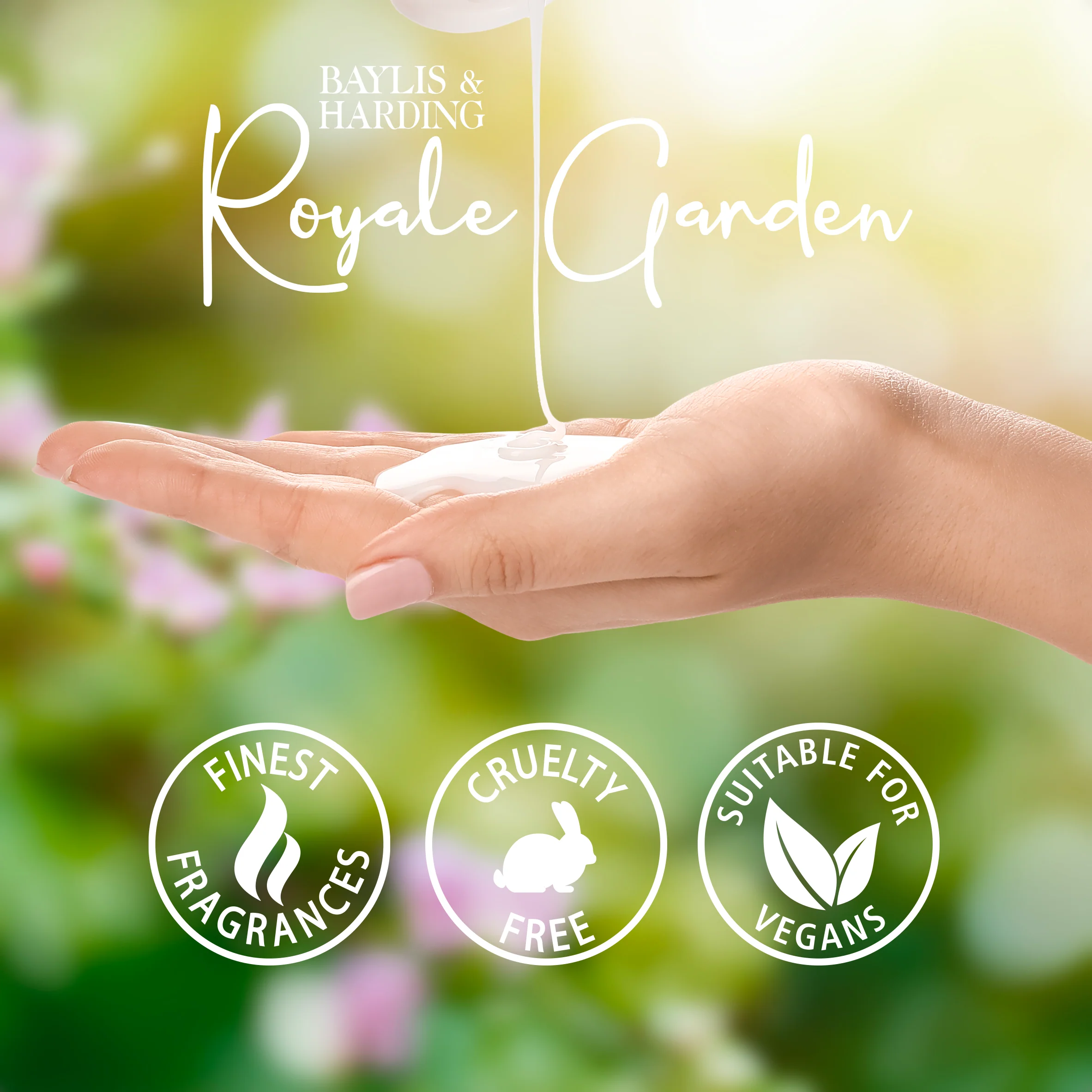 Baylis & Harding Royale Garden Peach Peony & Jasmine Body Wash 500ml - Image 4