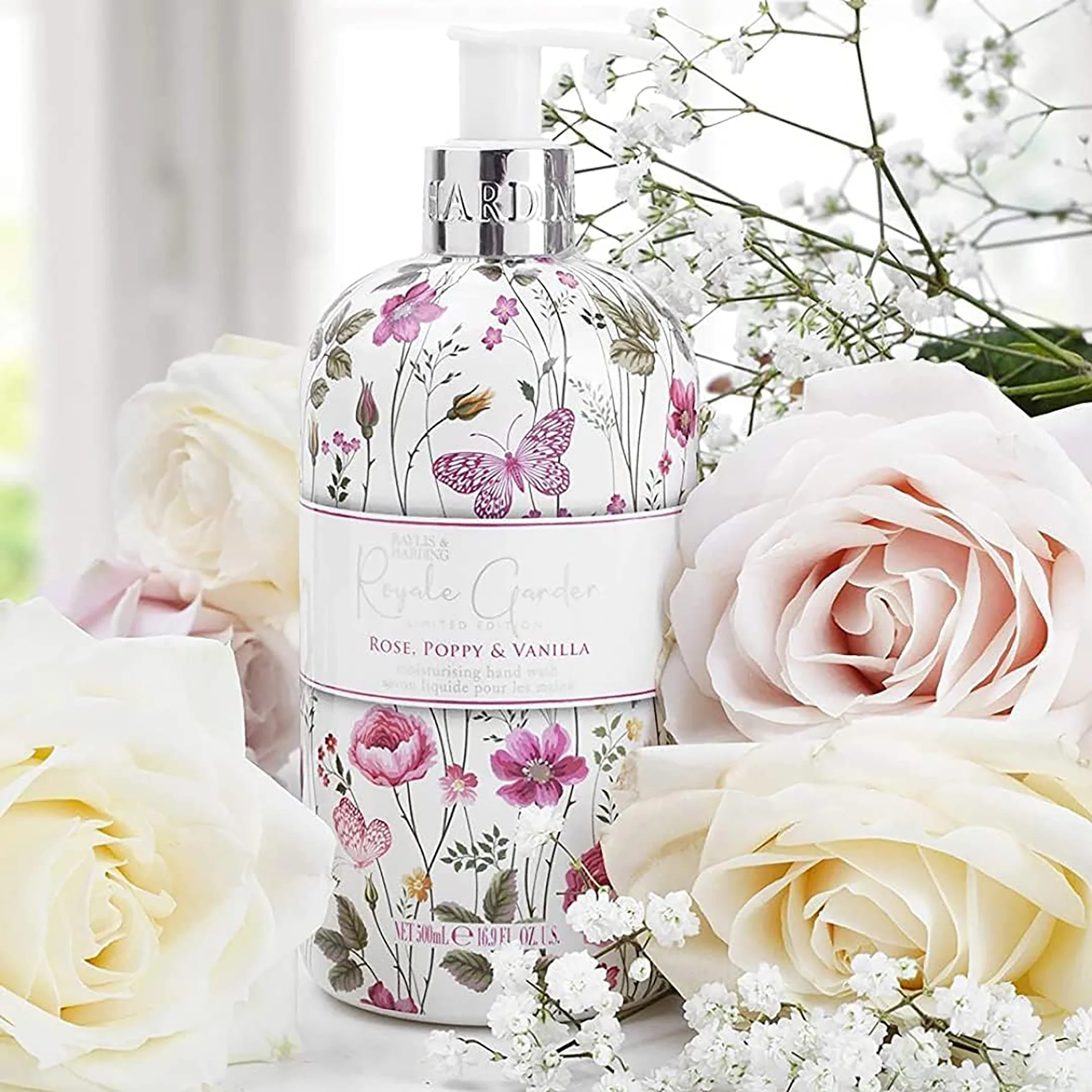 Baylis & Harding Royale Garden Rose, Poppy & Vanilla Hand Wash 500ml - Image 2