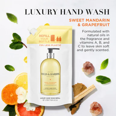 Baylis & Harding Signature Sweet Mandarin & Grapefruit Hand Wash 1 Litre Refill - Image 5