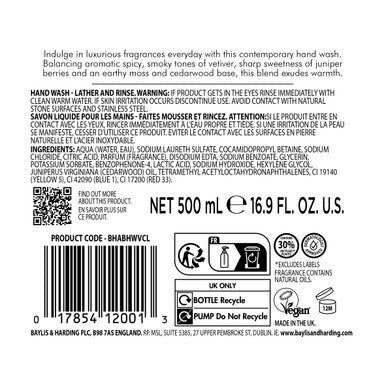 Baylis & Harding Vetiver, Cedar & Lemongrass Anti-Bacterial Hand Wash 500ml - Image 5