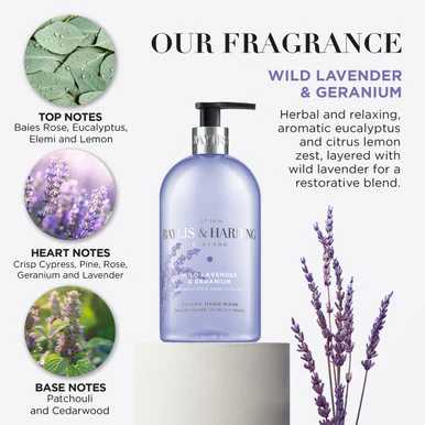 Baylis & Harding Wild Lavender & Geranium Hand Wash 500ml - Image 4