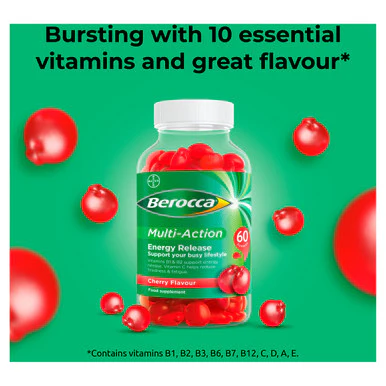 Berocca Multi-Action Cherry Flavour 60 Tablets - Image 3