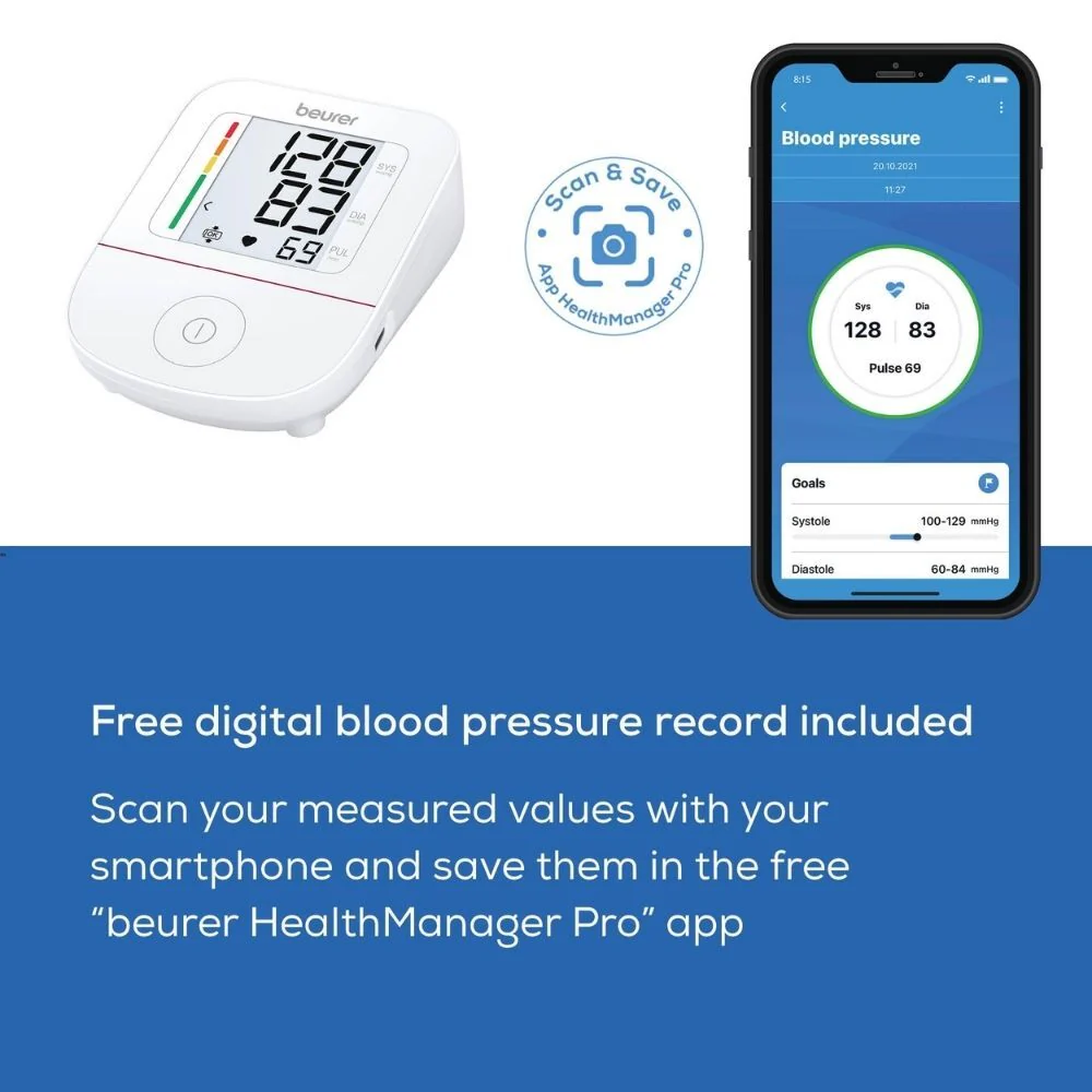 Beurer BM38 Blood Pressure Monitor with Scan & Save Function - Image 5