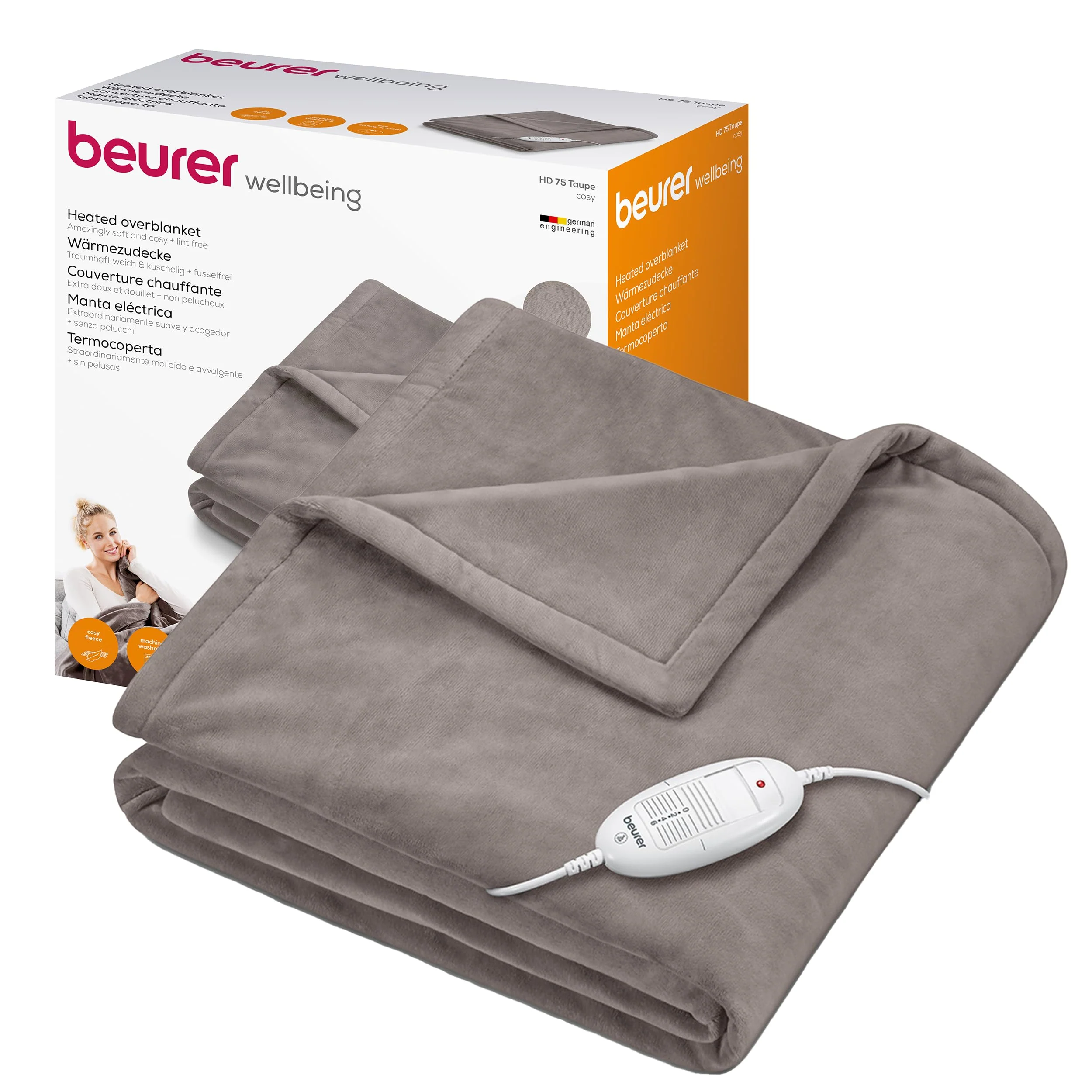 Beurer Cosy Heated Throw HD75 Taupe