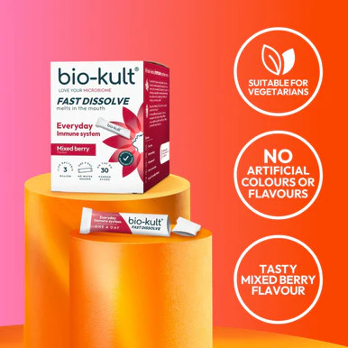 Bio-Kult Everyday Immunity Fast Dissolve Probiotic Powder Mixed Berry 30 Sticks - Image 6