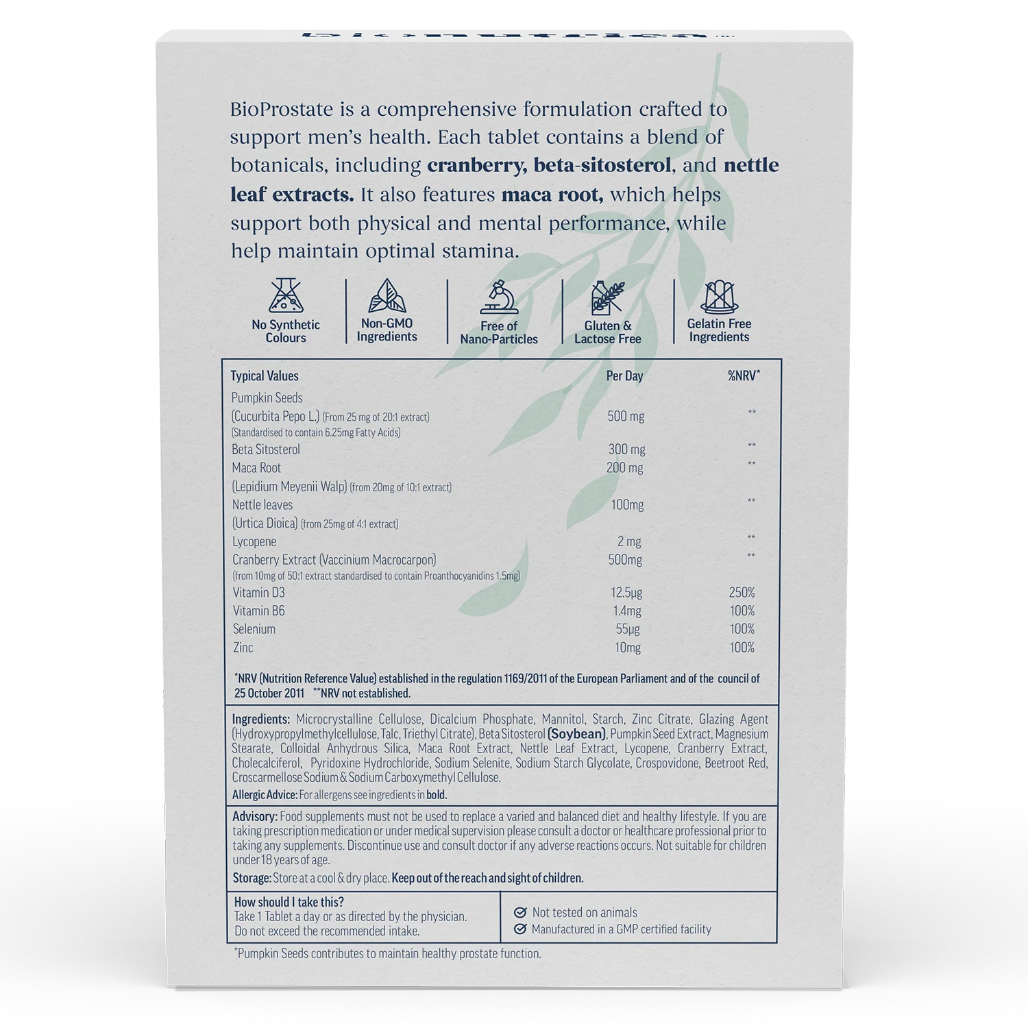 BioProstate Advanced Prostate & Testosterone Support 60 Tablets - Image 2