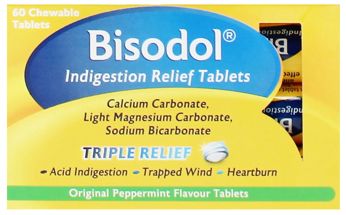 Bisodol Indigestion Relief Chewable Tablets 60