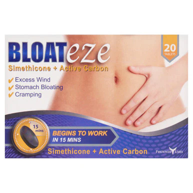 Bloateze Simethicone + Active Carbon 20 Tablets