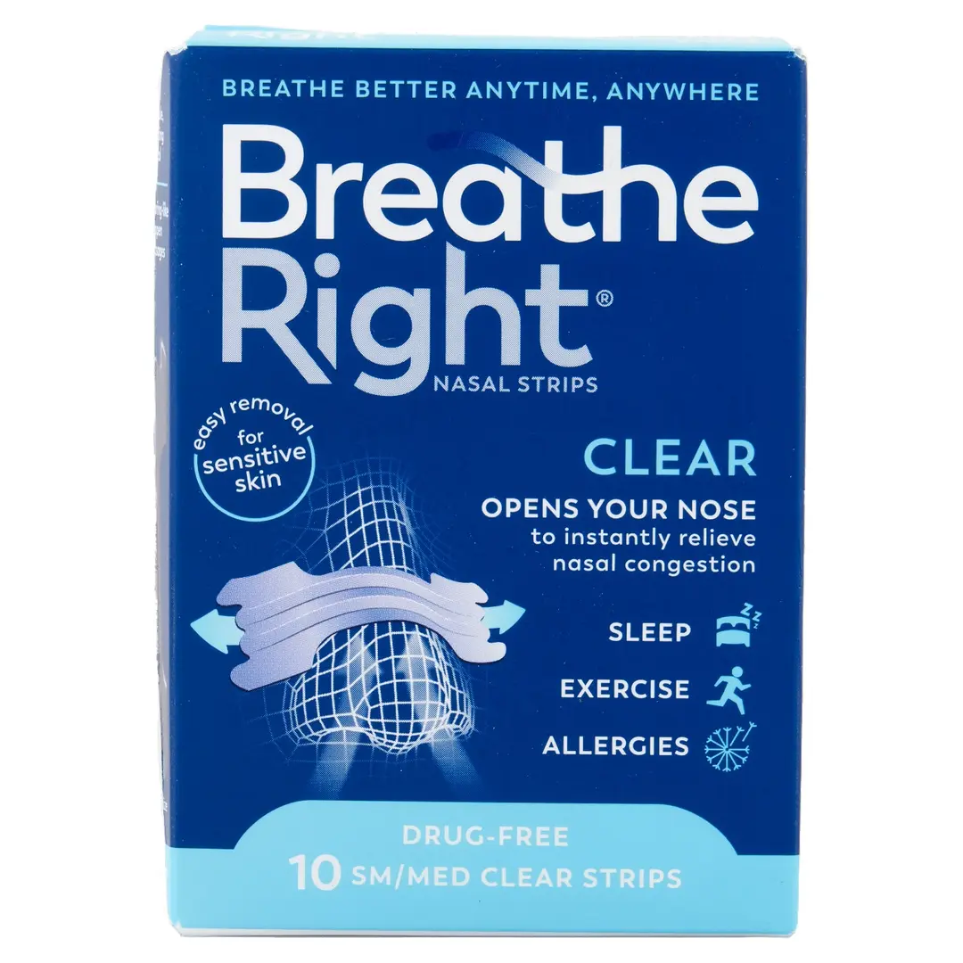 Breathe Right Nasal Strips Clear S/M 10s x 3 - Image 2