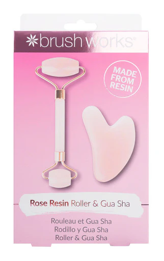 Brushworks Rose Resin Roller & Gua Sha