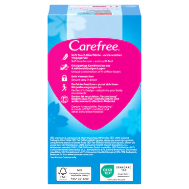 Carefree Cotton Unscented Pantyliners 20 Pack - Image 2