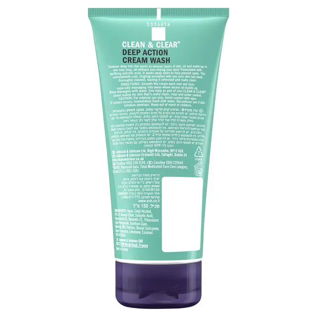 Clean & Clear Deep Action Cream Wash 150ml - Image 2