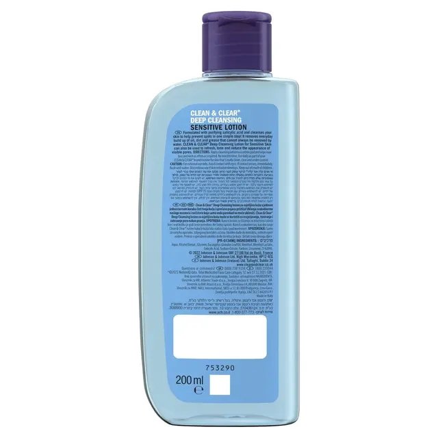 Clean & Clear Deep Cleansing Sensitive Lotion 200ml - Image 2