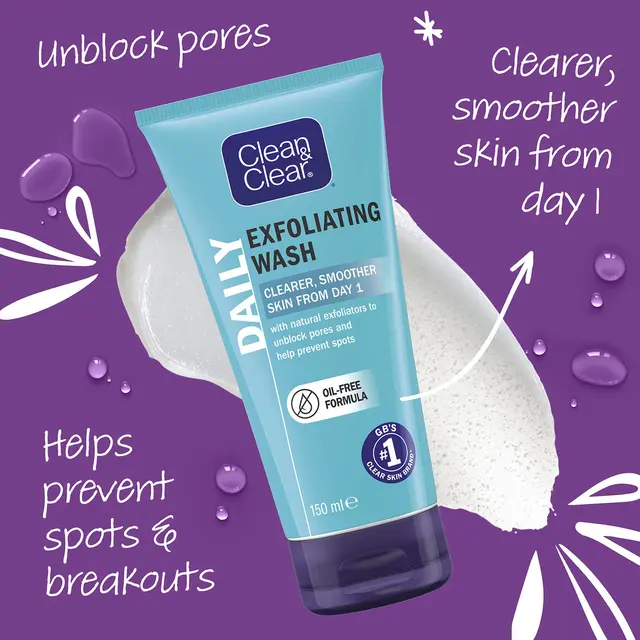 Clean & Clear Exfoliating Daily Wash 150ml - Image 3