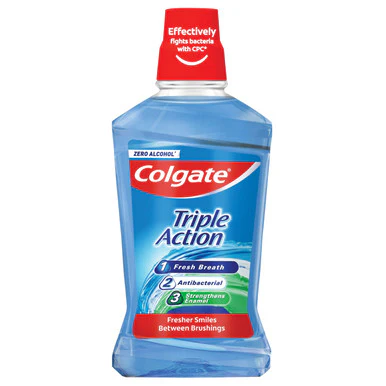 Colgate Triple Action Zero Alcohol Mouth Rinse 500ml